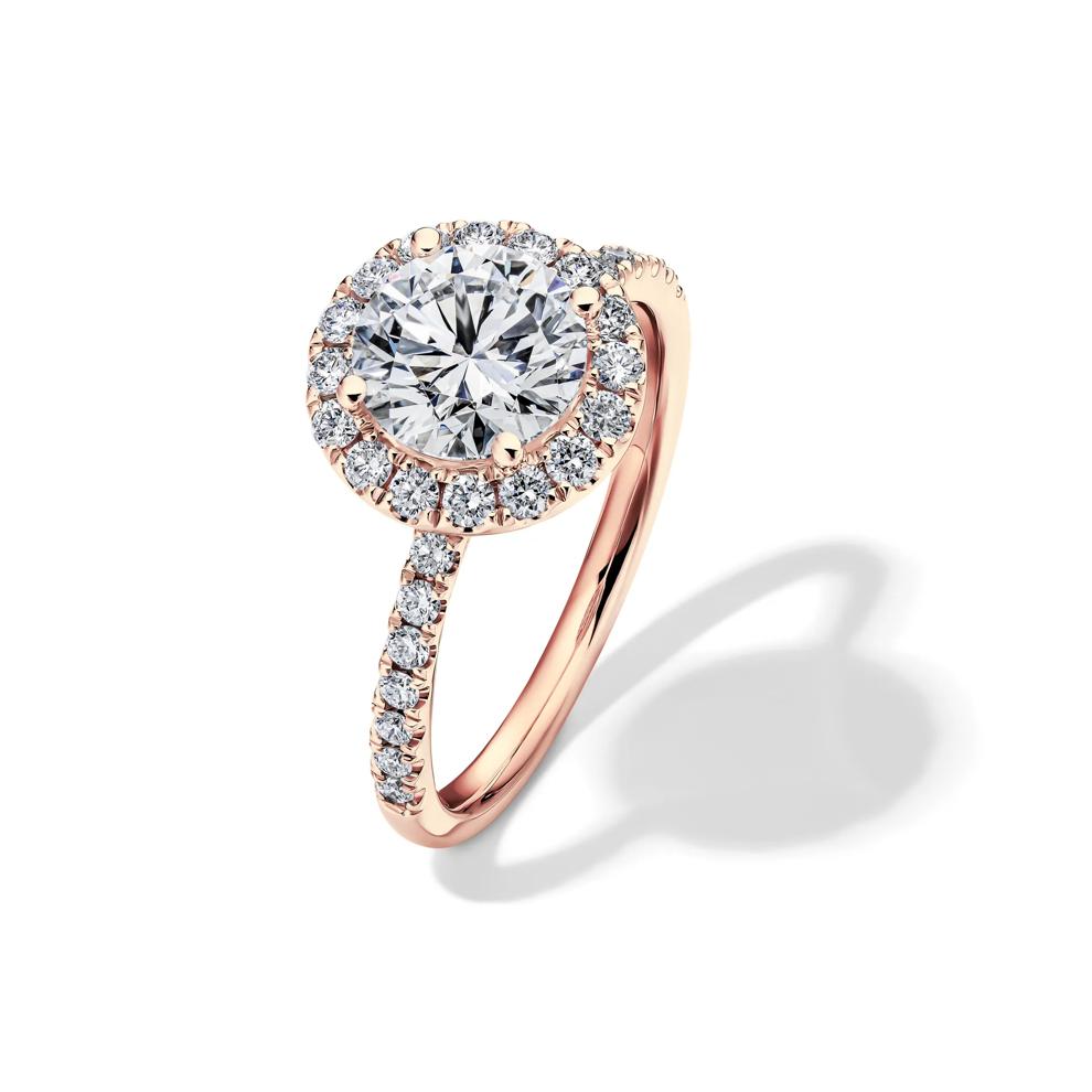 Lab Grown Diamond Halo Engagement Ring in 14K Rose Gold (2 ct. tw.) – Image 4 of 4