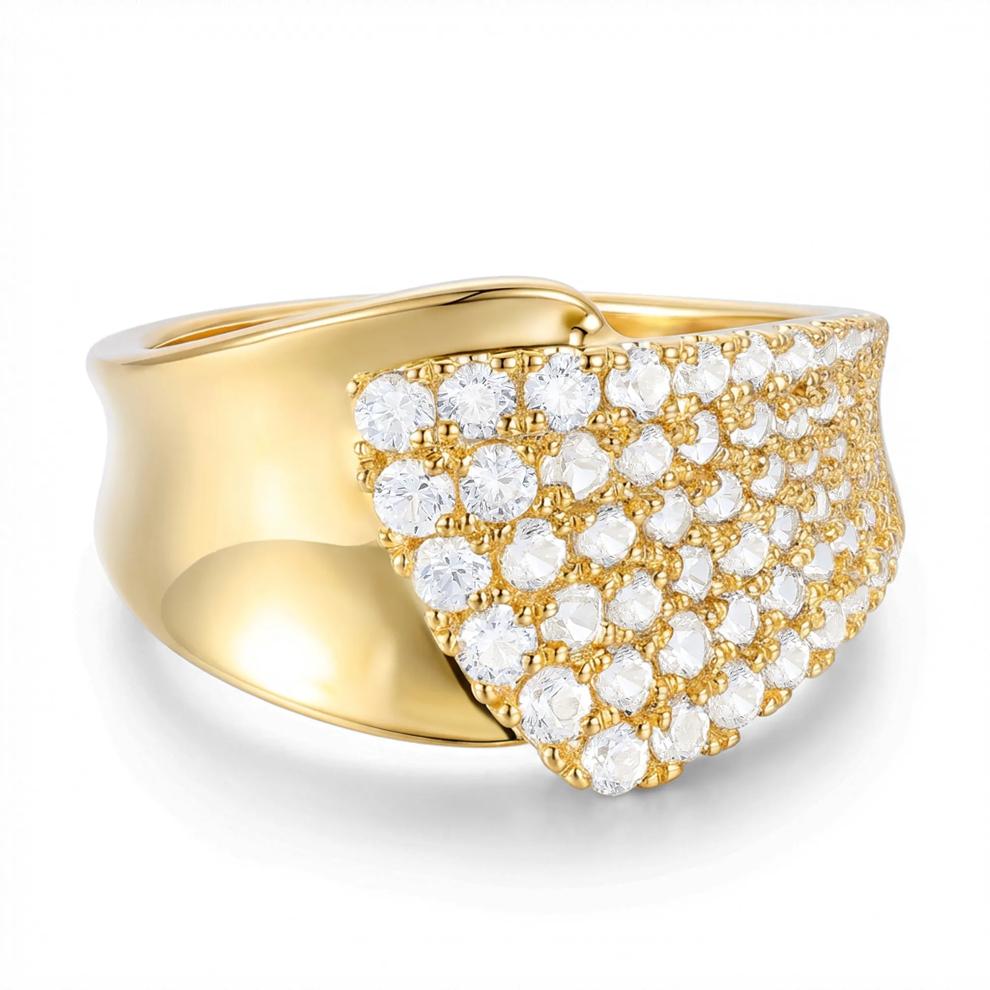 Diamond Half Wrap Band in 10K Yellow Gold (1 ct. tw.) – Image 1 of 4