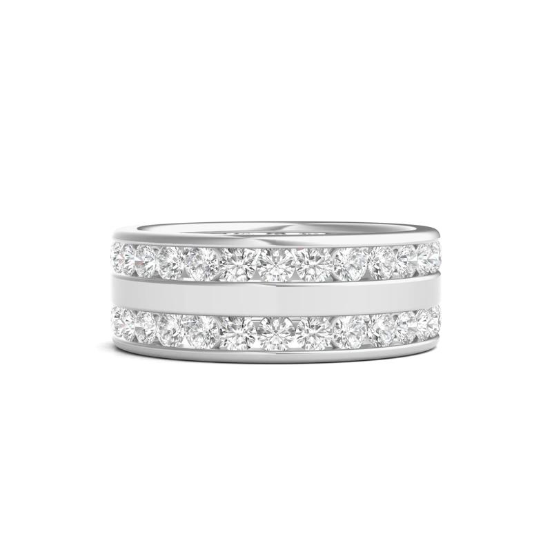 Round Lab Grown Diamond Double-Row Eternity Band in 14K White Gold &#40;3 5/8ct. tw.&#41; – Image 1 of 3