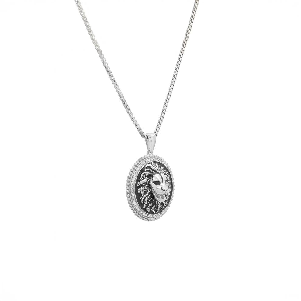 Men's Lion Head Diamond Pendant in Sterling Silver (1/4 ct. tw.) – Image 2 of 4