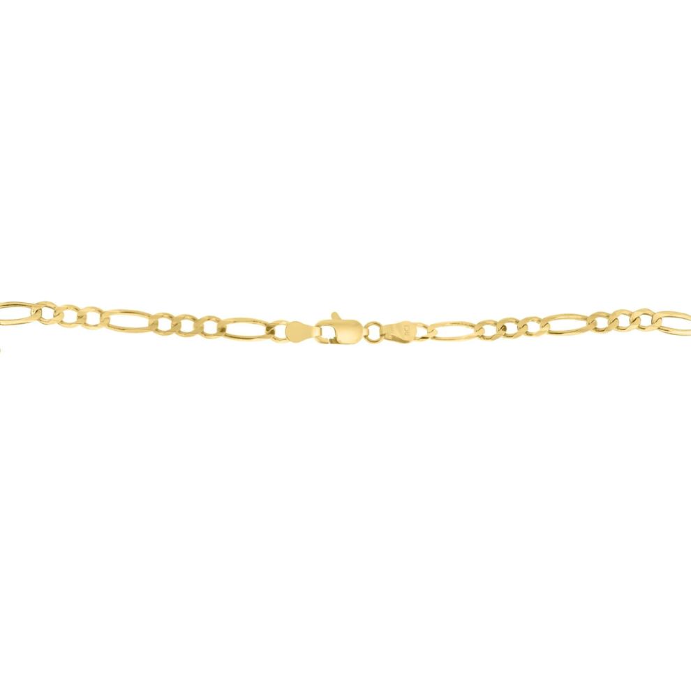 Solid Figaro Chain in 14K Yellow Gold, 3.8MM, 18&rdquo; – Image 3 of 4