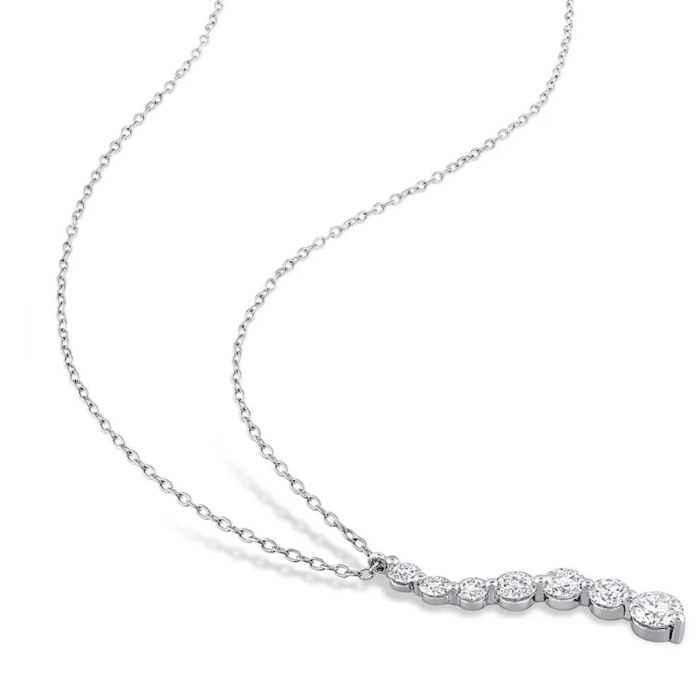 Moissanite Journey Pendant in Sterling Silver (1 1/2 ct. dew) – Image 2 of 3