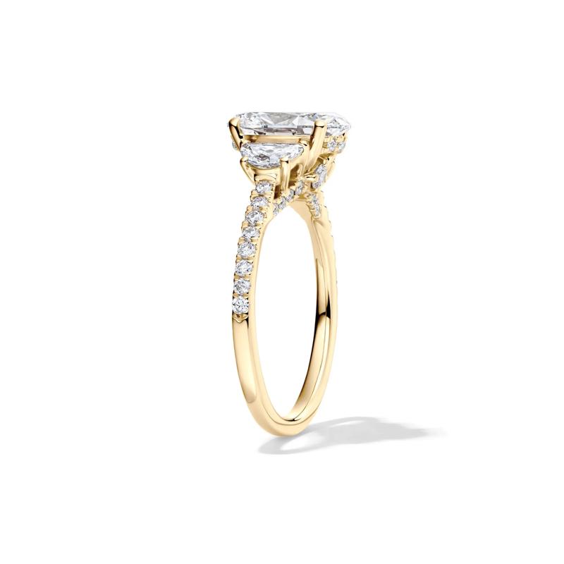 Luna Lab Grown Diamond Engagement Ring in 18K Yellow Gold &#40;2 3/4 ct. tw.&#41; – Image 3 of 4