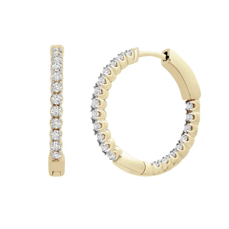 1/2 ct. tw. Diamond Hoop Earring – Image 1 of 1