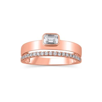 Lab Grown Diamond Multi-Row Anniversary Band in 10K Rose Gold (1/2 ct. tw.)