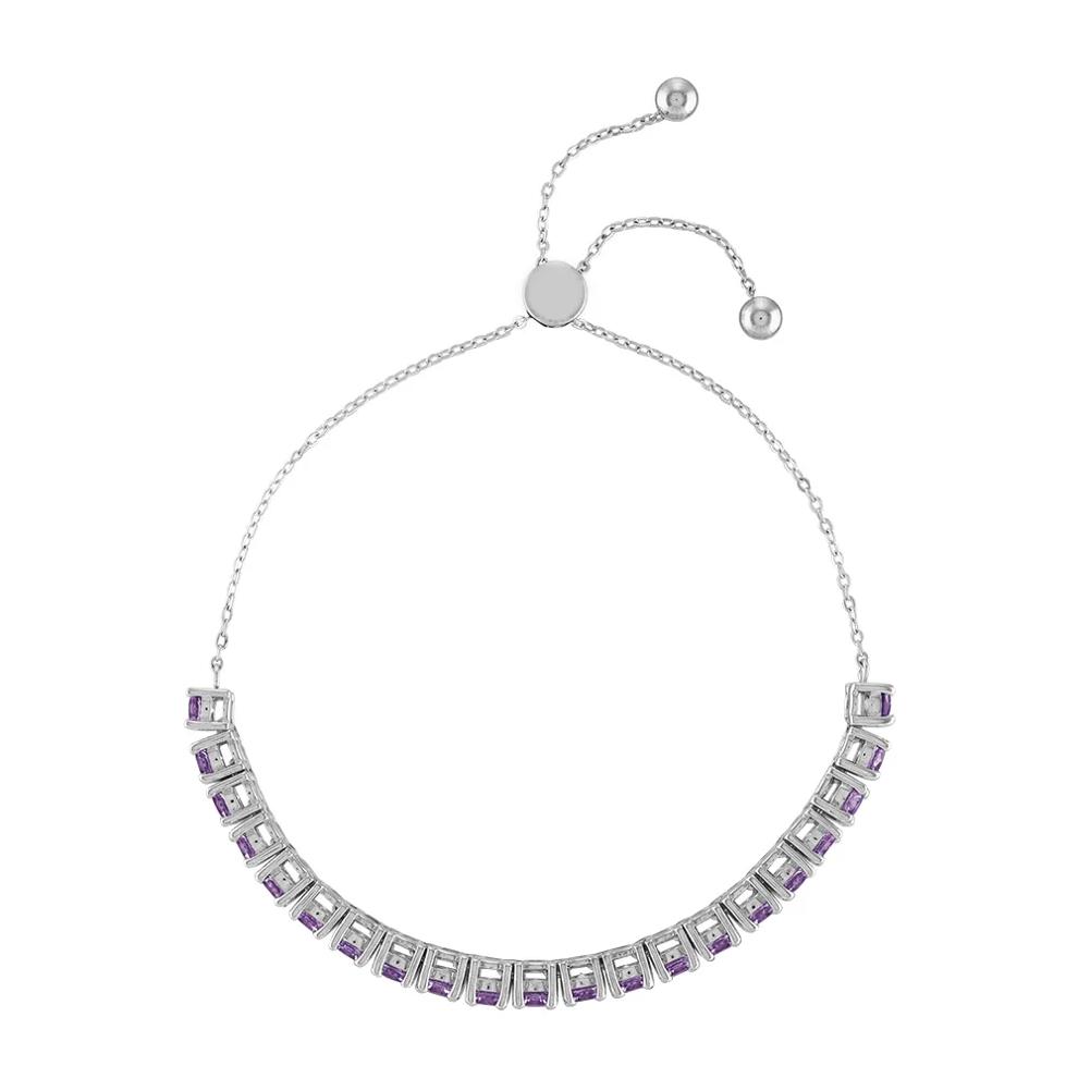 Amethyst Bolo Bracelet in Sterling Silver  – Image 2 of 2