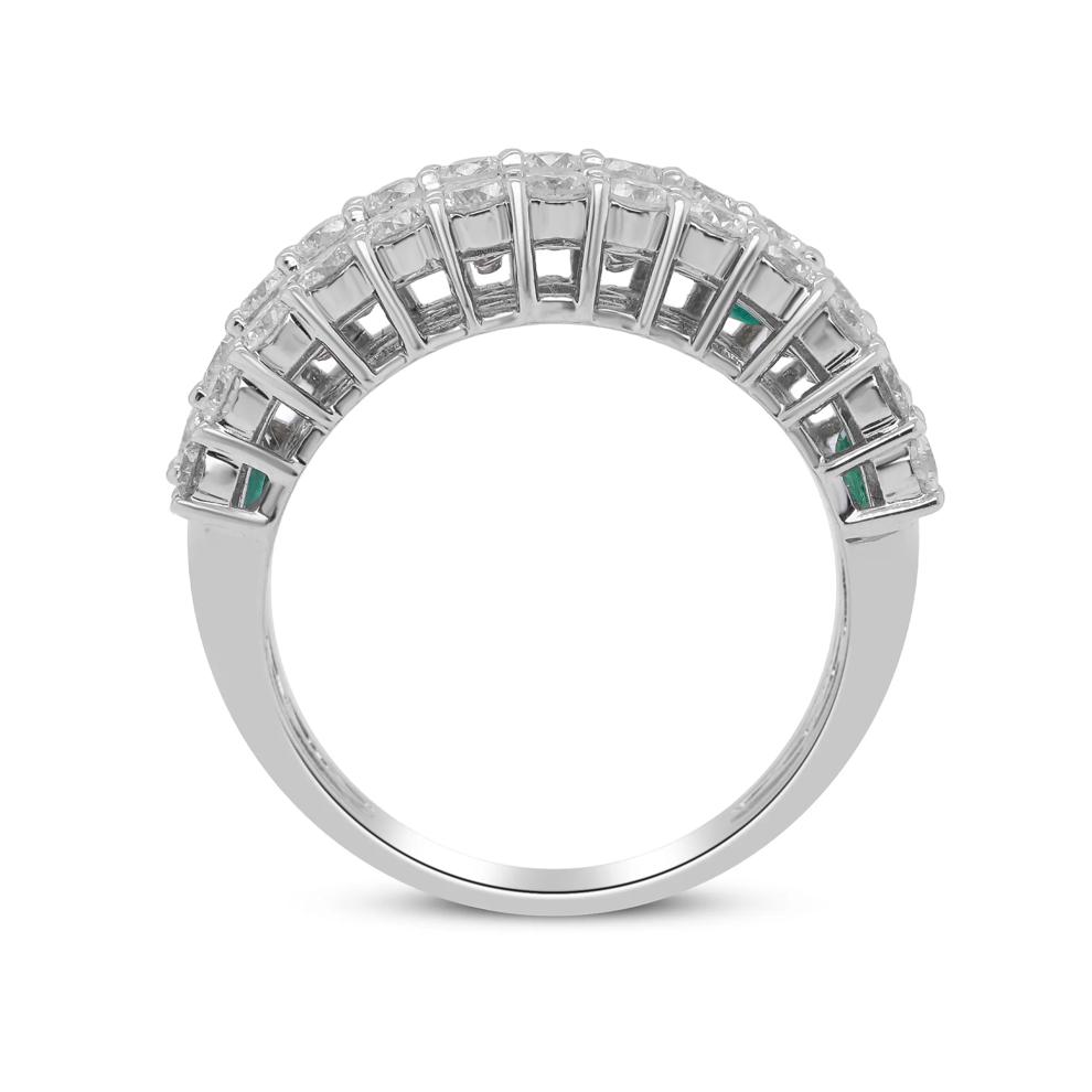 Square Emerald &amp; Round Diamond Band in 14K White Gold (1 7/8 ct. tw.) – Image 2 of 4