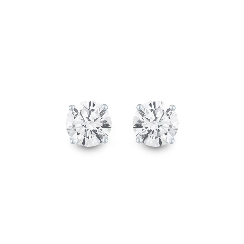 Diamond Round Solitaire Stud Earrings in 14K White Gold &#40;2 ct. tw.&#41; – Image 1 of 2