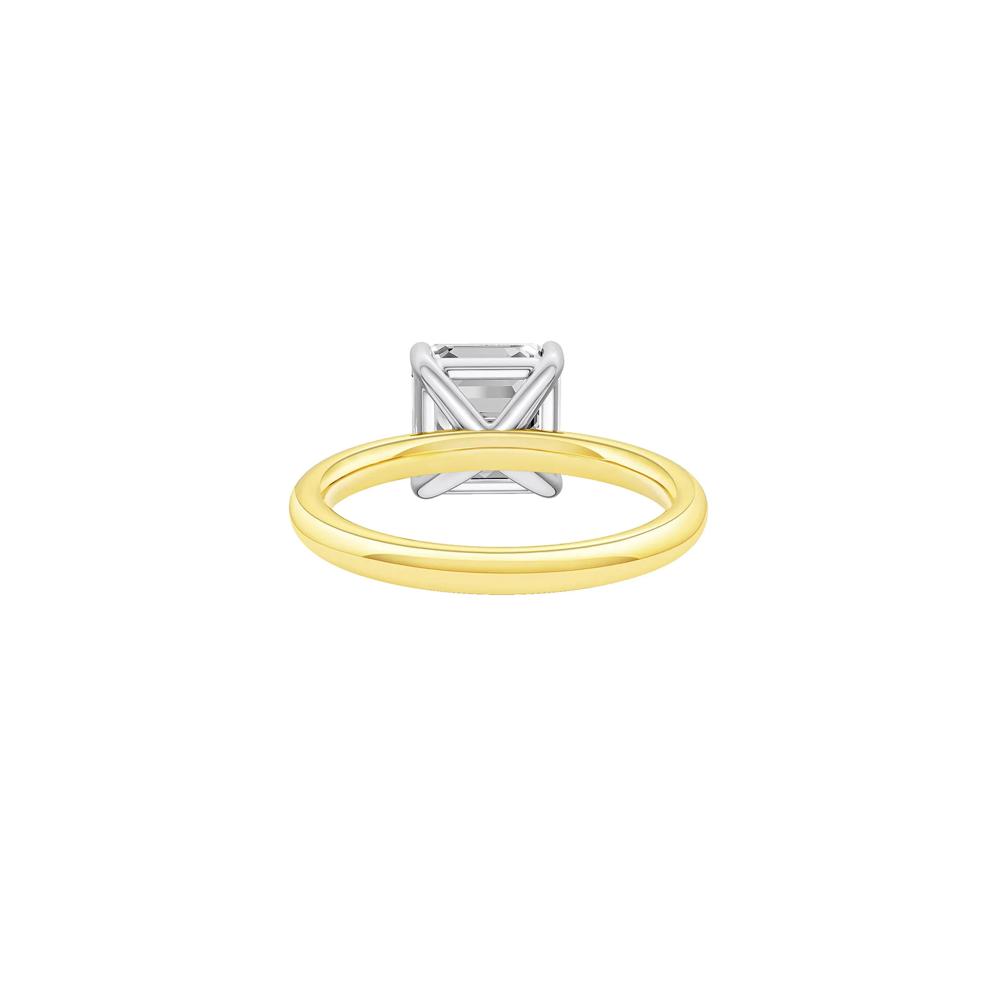 Lab Grown Diamond Asscher Cut Solitaire Ring in 14K Yellow and White Gold (3 ct. tw.) – Image 4 of 4