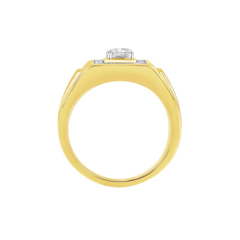 Men&#39;s Princess-Cut Lab Grown Diamond Ring in 10K Yellow Gold &#40;3/4 ct. tw.&#41; – Image 2 of 4