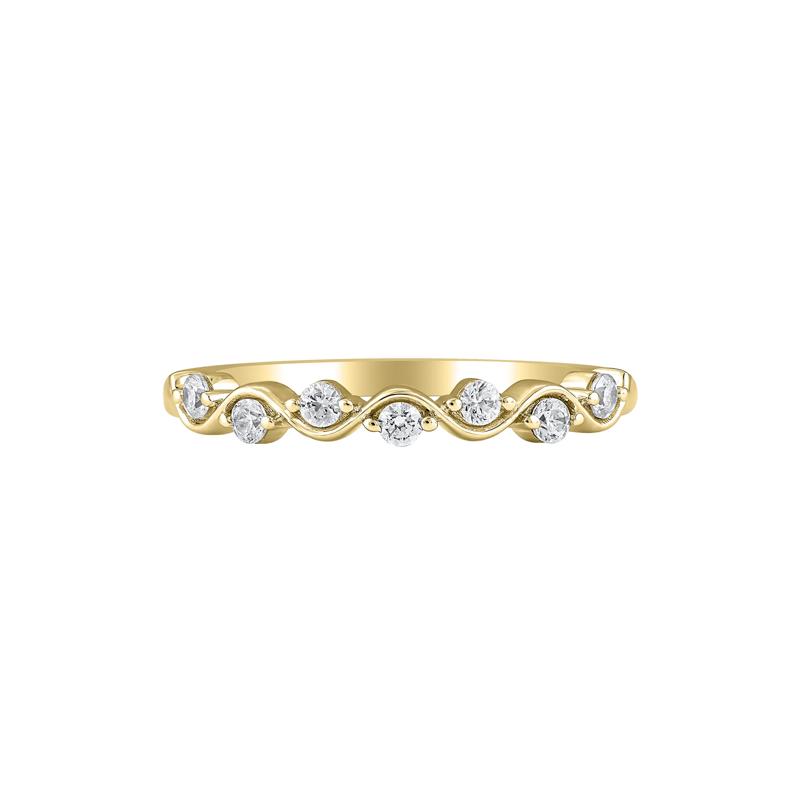 Wavy Diamond Band in 10K Gold – Image 1 of 1