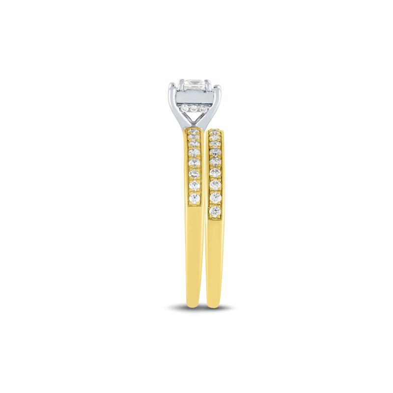 1/2 ct. tw. Princess-Cut Diamond Engagement Set in 14K Yellow Gold – Image 3 of 5