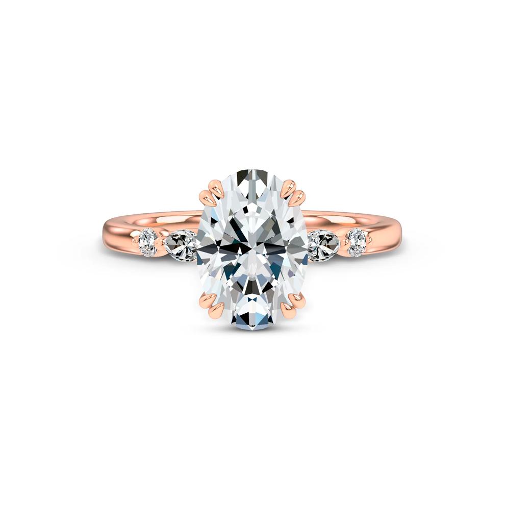 Lab Grown Diamond Oval Engagement Ring in 14K Rose Gold (3 1/7 ct. tw.) – Image 1 of 4