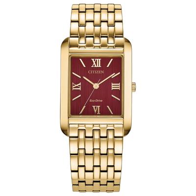 Men's Dress Classic Square Watch in Gold-Tone Stainless Steel