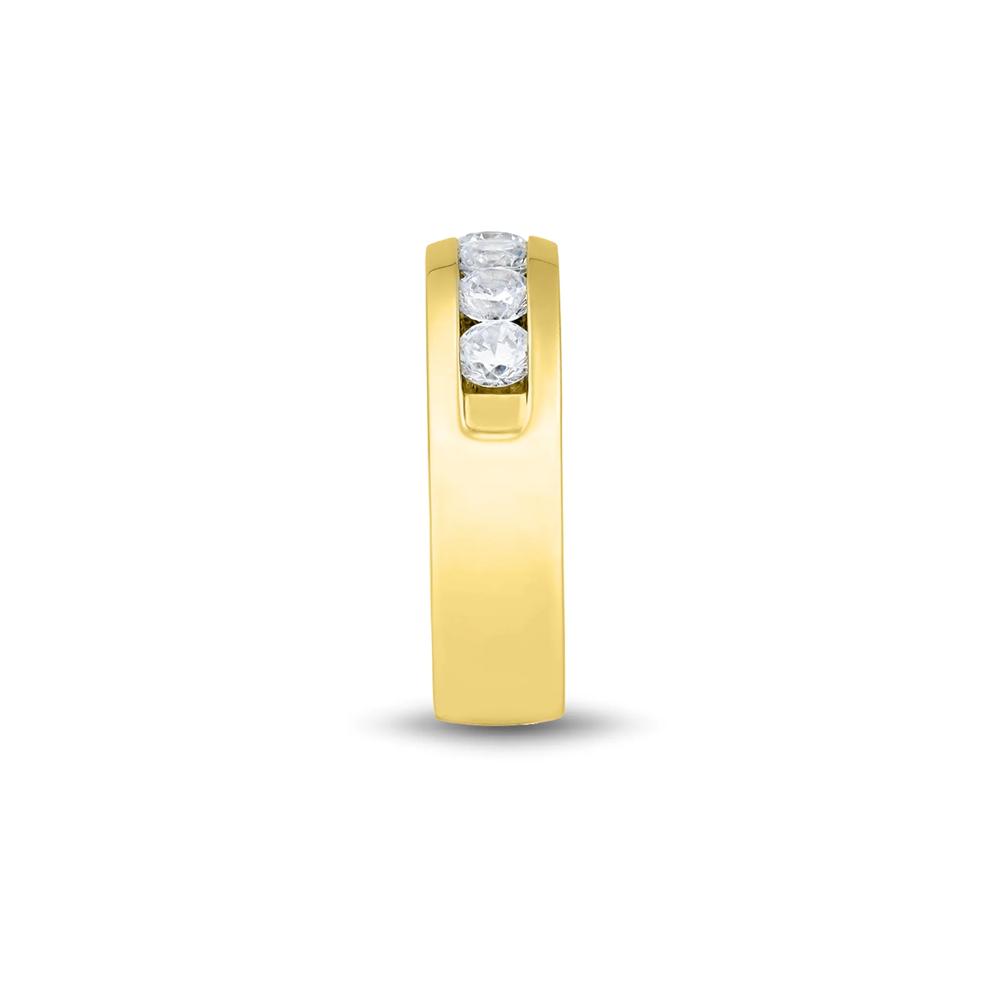 Men&rsquo;s Channel-Set Lab Grown Diamond Wedding Band in 10K Yellow Gold (2 ct. tw.) – Image 3 of 3