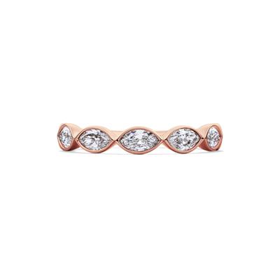 Lab Grown Diamond Marquise Bezel-Set Anniversary Band in 10K Rose Gold (1 ct. tw.)
