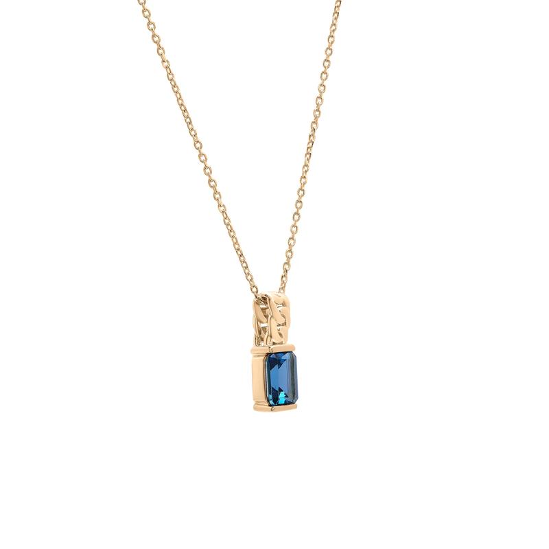 London Blue Topaz Curb Link Pendant in Vermeil – Image 2 of 6
