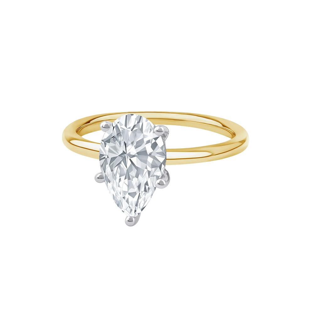 Lab Grown Diamond Pear-Shaped Solitaire Engagement Ring in 14K Yellow Gold (2 ct.) – Image 4 of 4