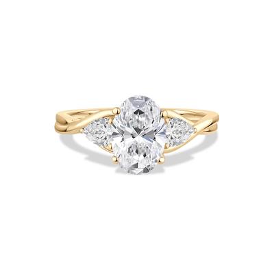 Lab Grown Diamond Oval Center Engagement Ring in 14K Gold (2 ct. tw.)