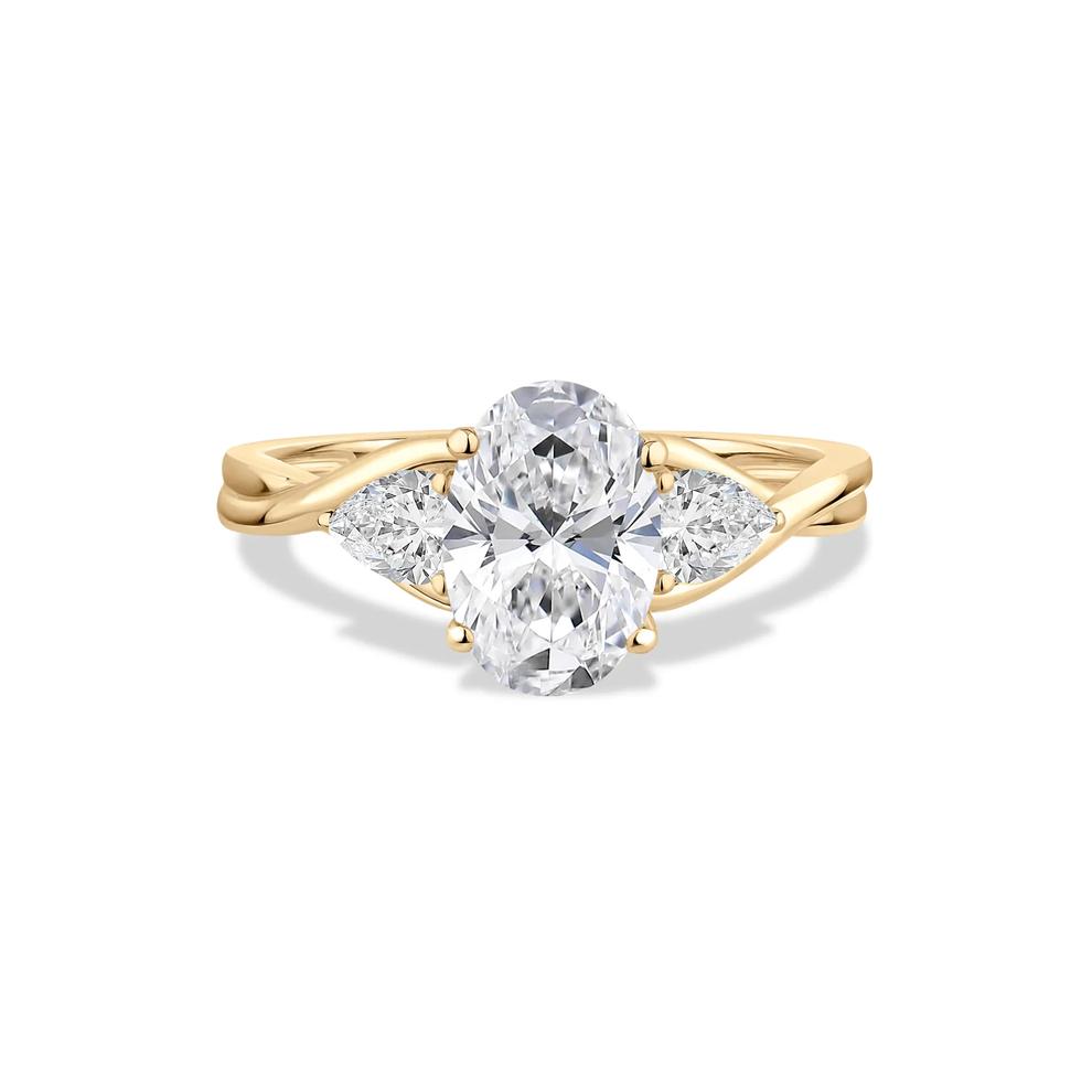Lab Grown Diamond Oval Center Engagement Ring in 14K Yellow Gold (2 ct. tw.) – Image 1 of 4