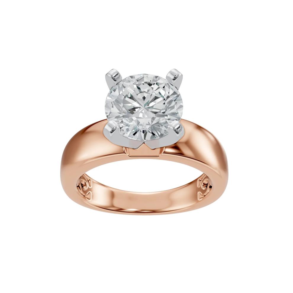 Solitaire Half-Round Semi-Mount Engagement Ring in 14K Rose Gold (Setting Only) – Image 7 of 8