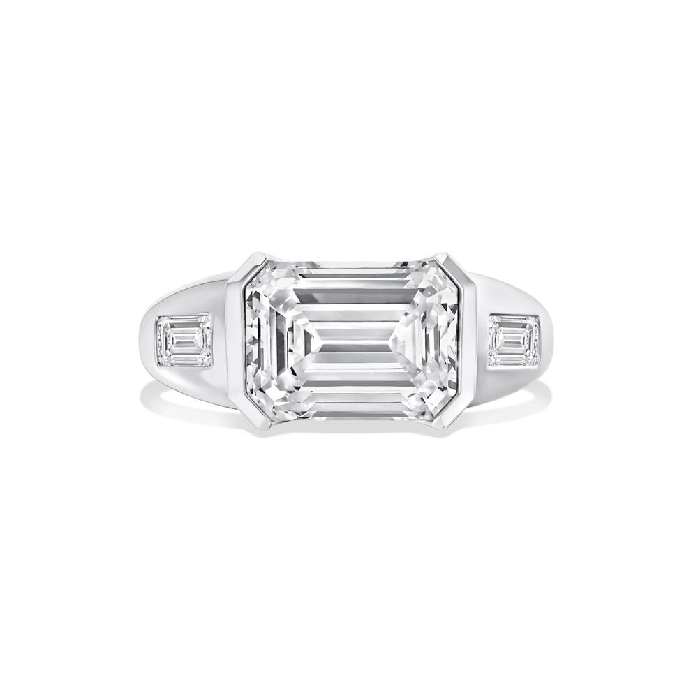 Lennox Lab Grown Diamond Emerald-Cut Center in 14K White Gold (3 3/8 ct. tw.) – Image 1 of 4
