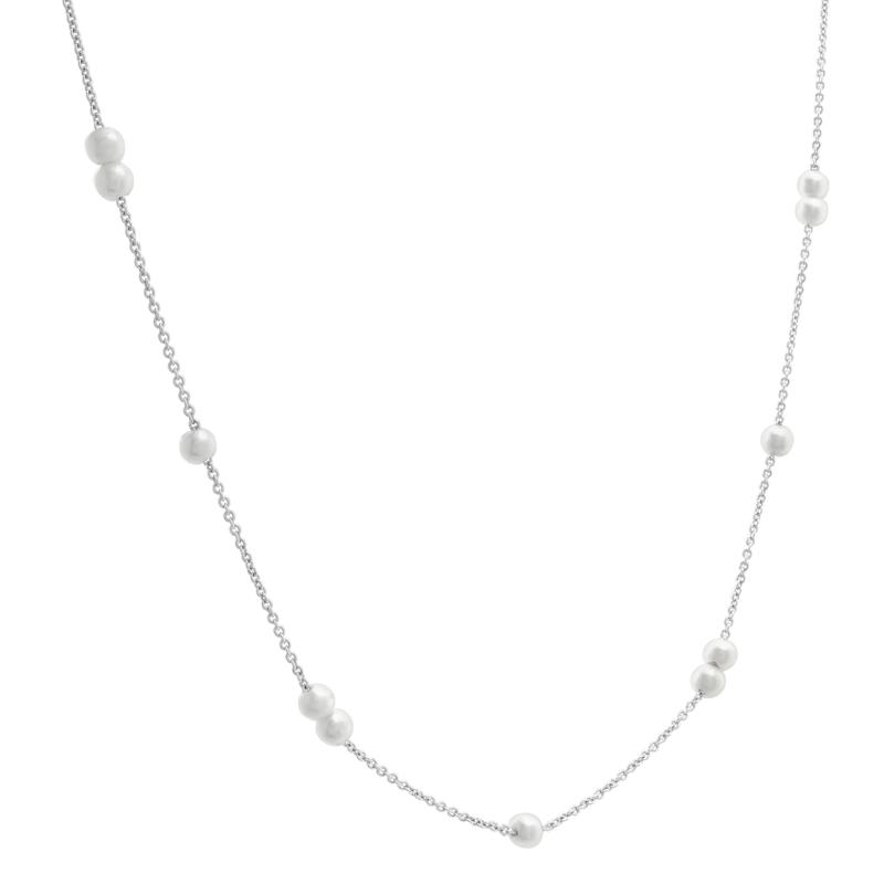 Freshwater Cultured Pearl Station Necklace in Sterling Silver – Image 2 of 4