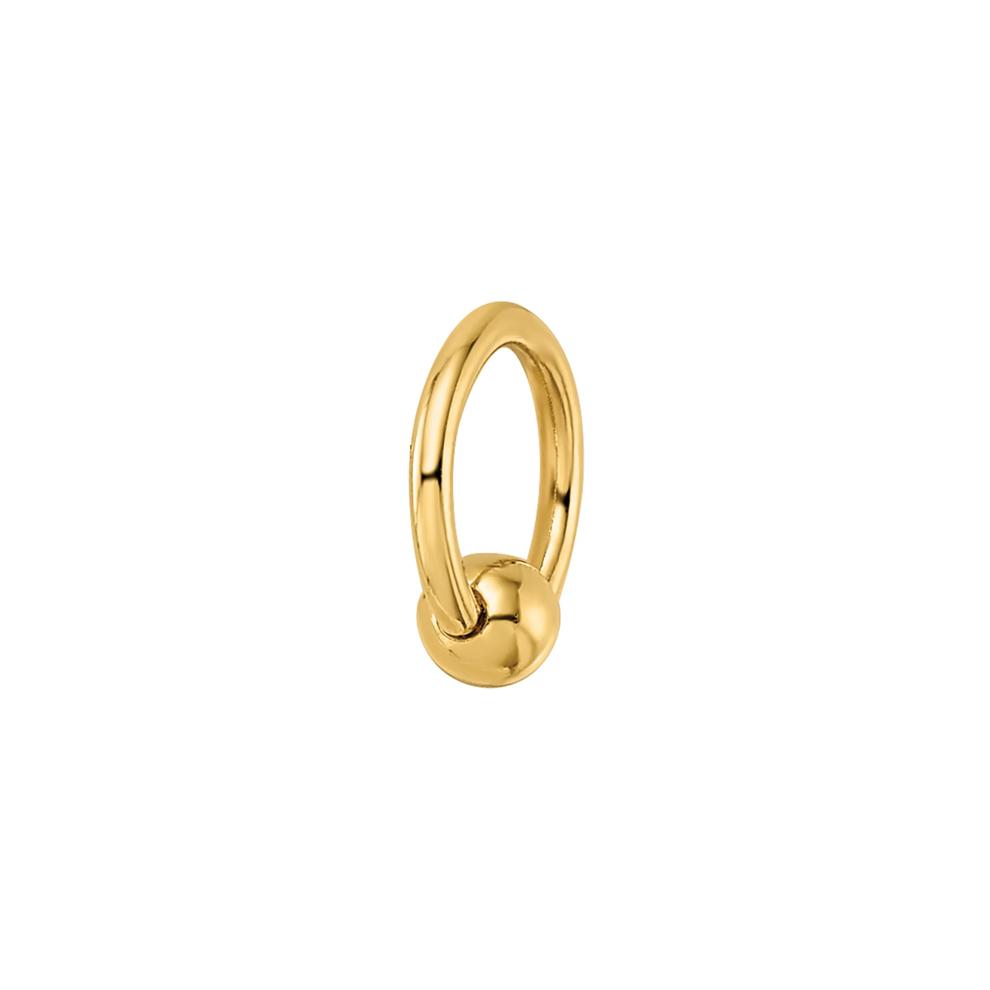 Polished Ball Cartilage Hoop in 14K Yellow Gold, 18 Gauge – Image 1 of 3