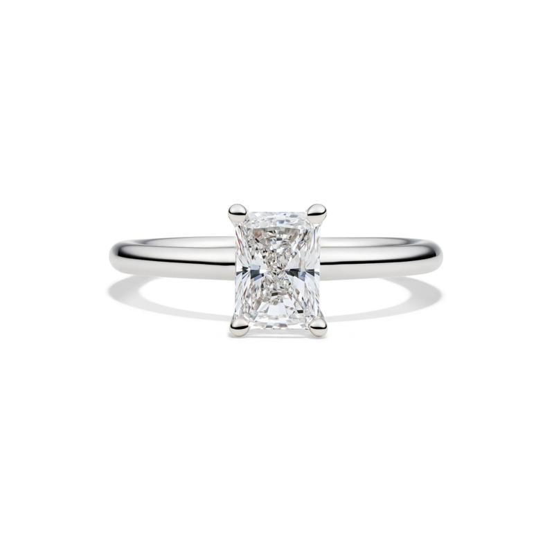 Lab Grown Diamond Radiant-Cut Solitaire Ring in Platinum (1 ct.) – Image 1 of 4