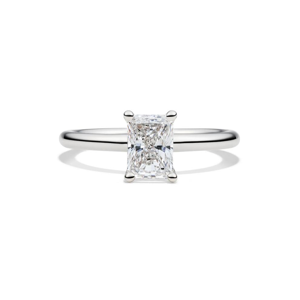 Lab Grown Diamond Radiant-Cut Solitaire Ring in Platinum (1 ct.) – Image 1 of 4