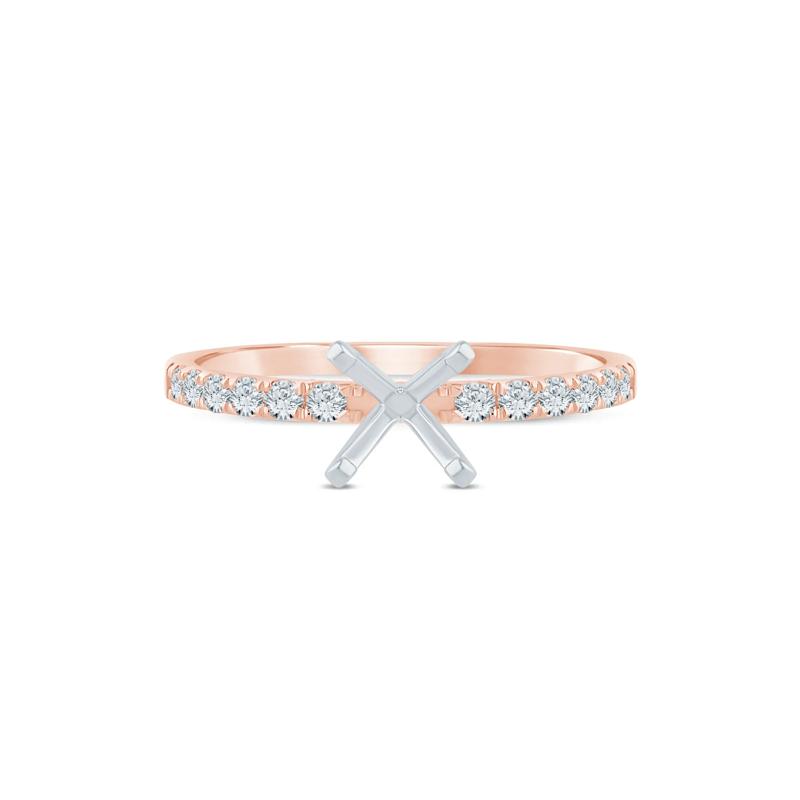 Diamond Semi-Mount Engagement Ring in 14K White and Rose Gold (1/4 ct. tw.) (Setting Only) – Image 2 of 6