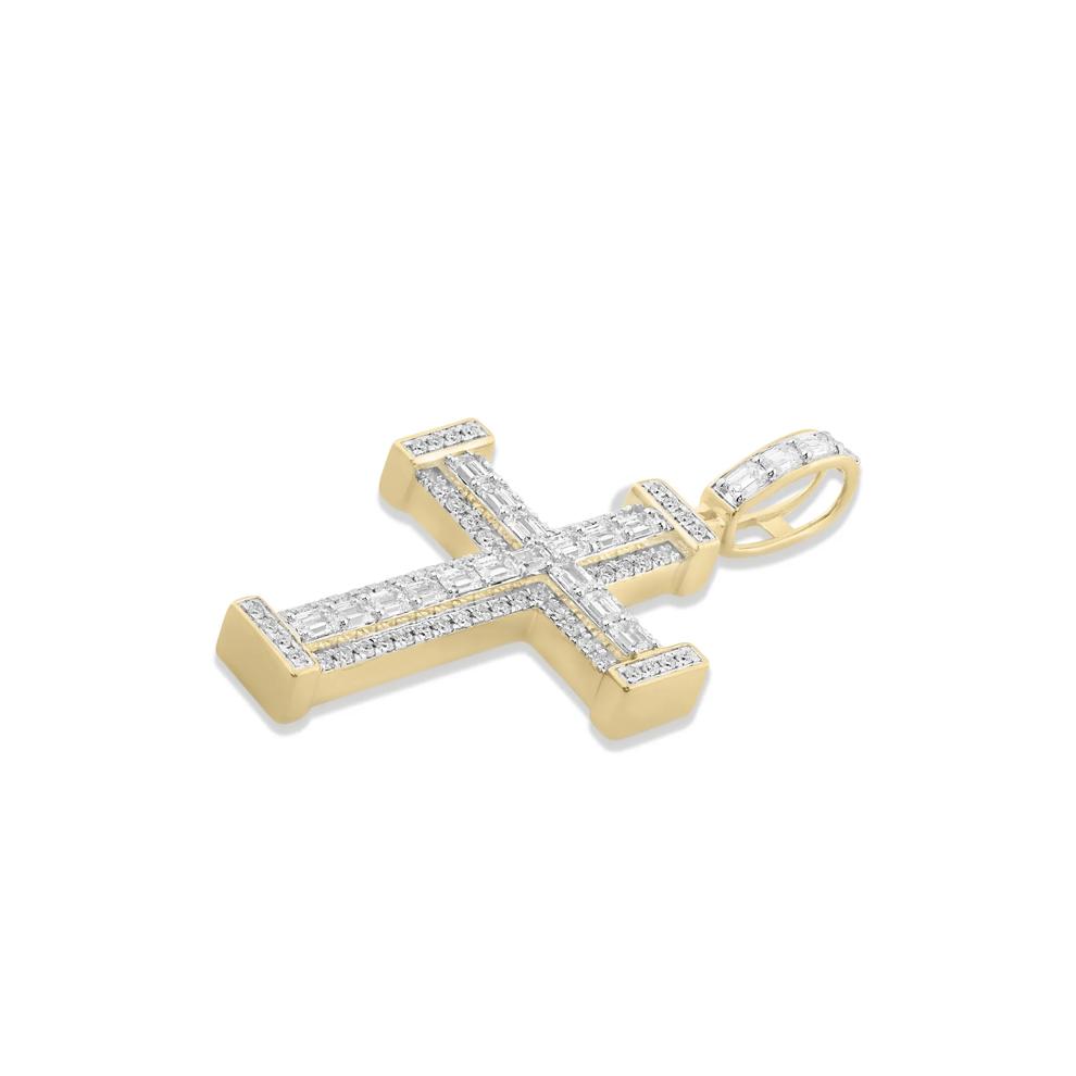 Lab Grown Diamond Cross Charm in 10K Yellow Gold (3 ct. tw.) – Image 2 of 2