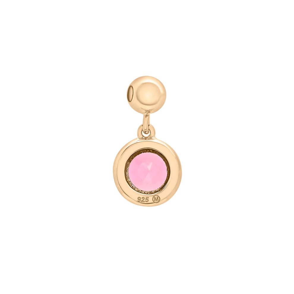 Lab-Created Pink Sapphire Birthstone Bead Charm in Vermeil – Image 3 of 3