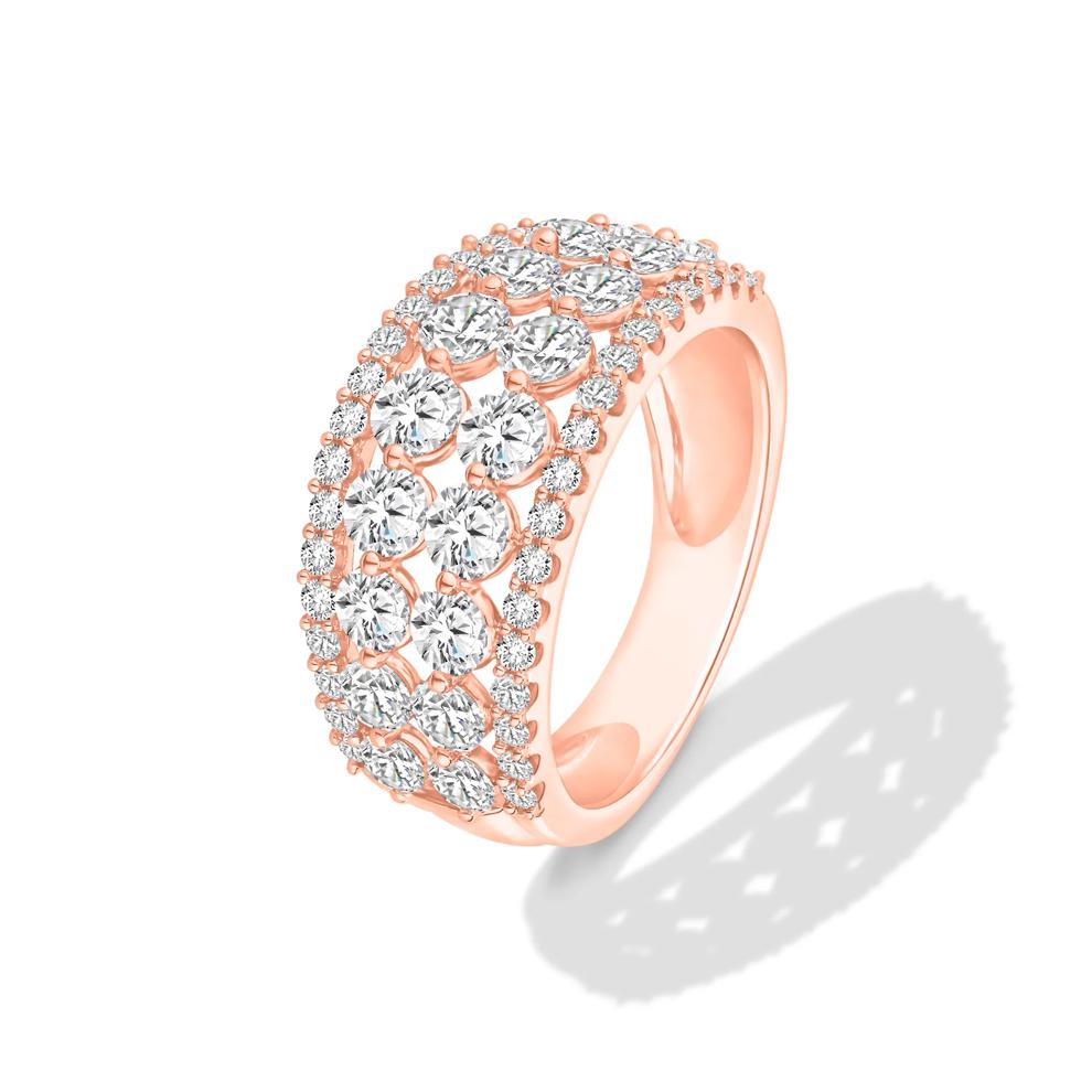 Lab Grown Diamond Round Multi-Row Anniversary Band in 10K Rose Gold (2 ct. tw.) – Image 4 of 4