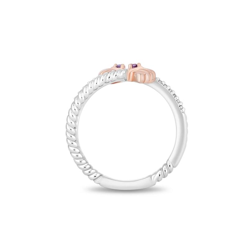 Ariel Shell Diamond and Amethyst Wrap Ring in Sterling Silver and 10K Rose Gold &#40;1/10 ct. tw.&#41; – Image 2 of 4