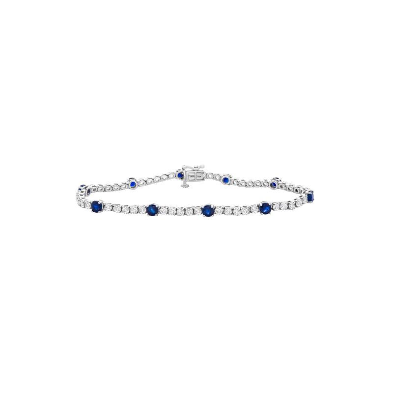 Blue and White Sapphire Bracelet in Sterling Silver – Image 1 of 1