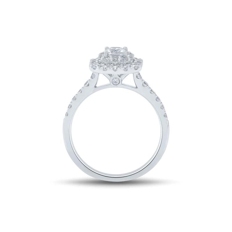 1 ct. tw. Princess-Cut Diamond Halo Engagement Ring in 14K White Gold – Image 2 of 3