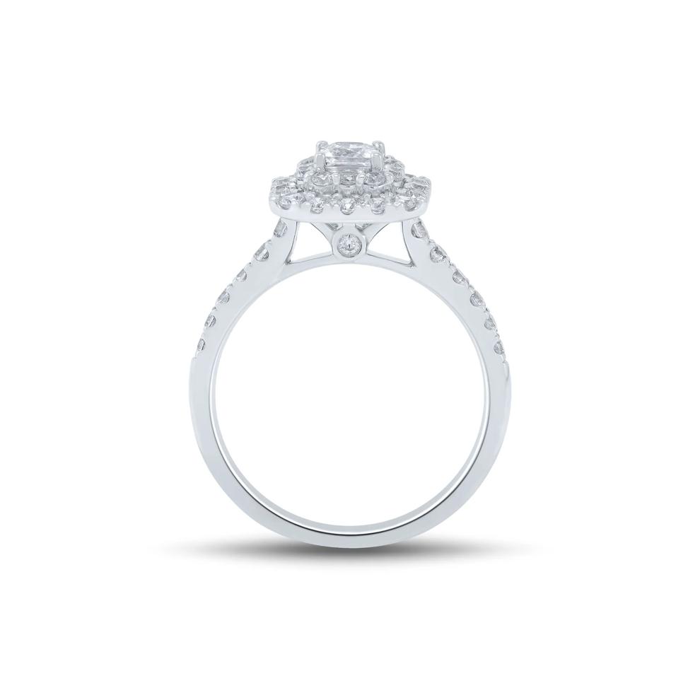 1 ct. tw. Princess-Cut Diamond Halo Engagement Ring in 14K White Gold – Image 2 of 3