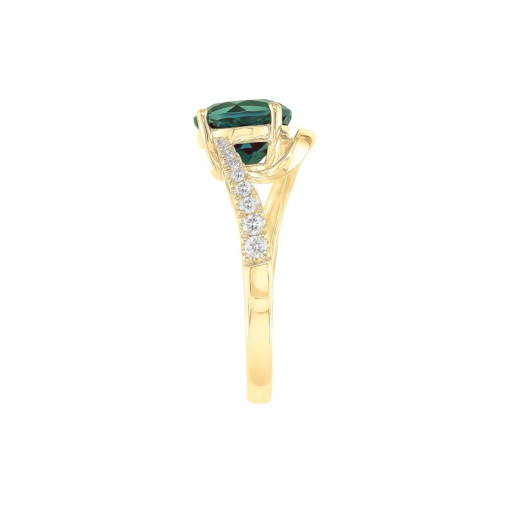 Lab-Created Alexandrite and Diamond Ring in 10K Yellow Gold  – Image 3 of 3