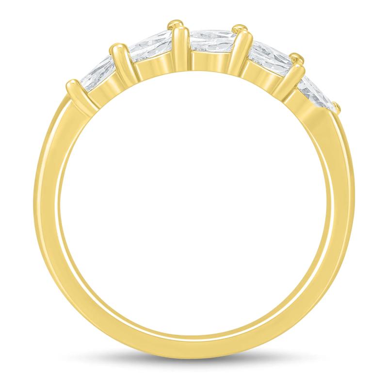 Diamond Marquise Anniversary Band in 18K Yellow Gold (1 1/2 ct. tw.) – Image 3 of 3