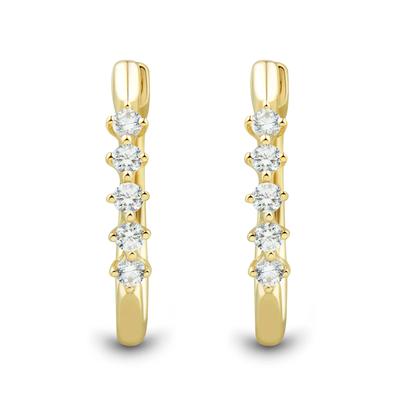 Diamond Huggie Hoop Earrings in 10K Yellow Gold (1/4 ct. tw.)