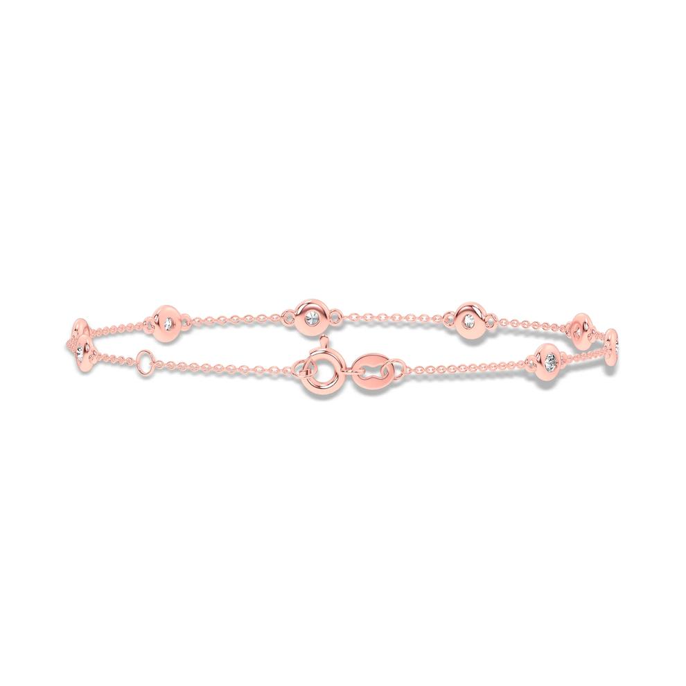Lab Grown Diamond Bezel Station Bracelet in 14K Rose Gold, 7.5" (3/8 ct. tw.) – Image 2 of 2