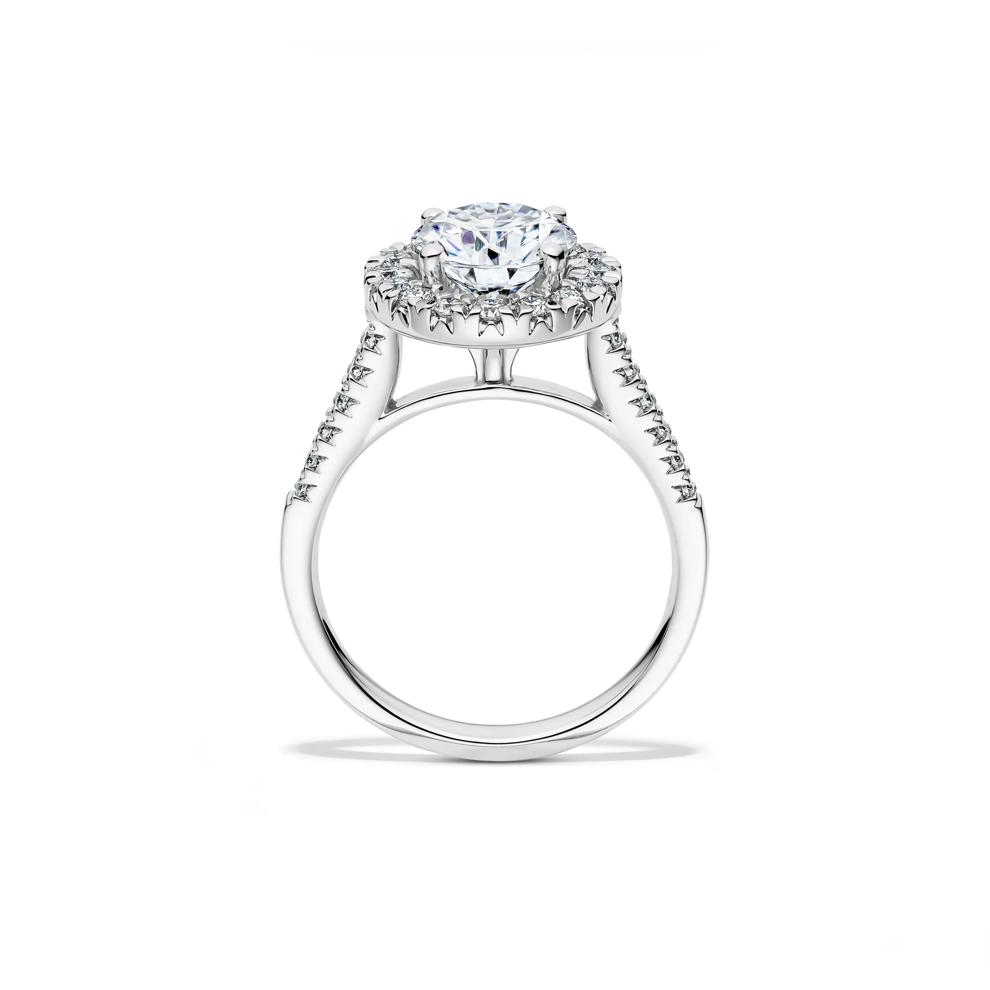 Lab-Created Moissanite Round Halo Ring in 10K White Gold (2 1/4 ct. dew) – Image 2 of 4