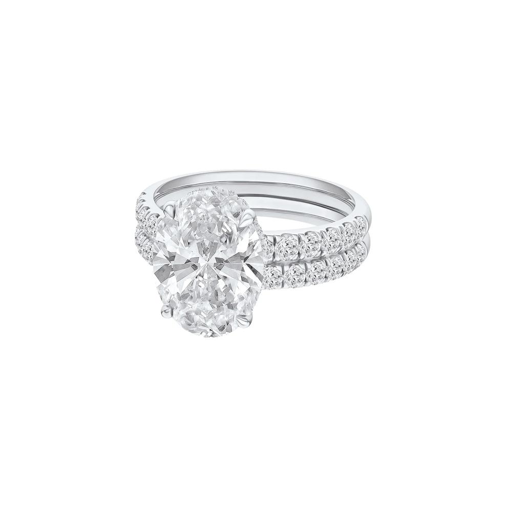 Lab Grown Diamond Oval Bridal Set in 14K White Gold (5 ct. tw.) – Image 2 of 5