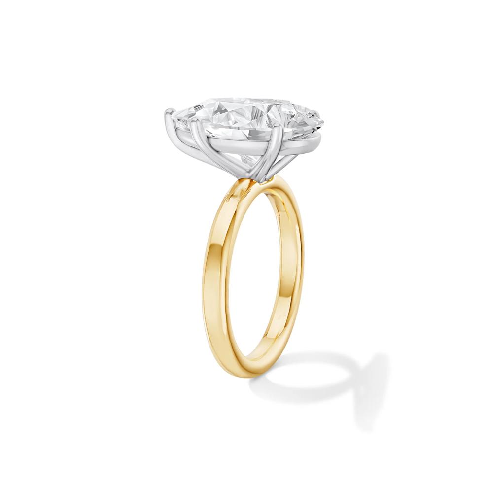 Lab Grown Diamond Pear-Shaped Solitaire Ring in 14K Yellow &amp; White Gold (6 ct.) – Image 4 of 4