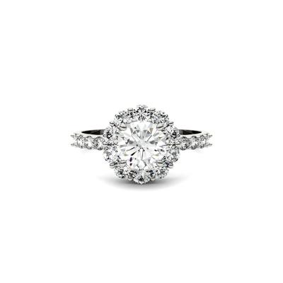 Moissanite Halo Ring in 14K White Gold (1 4/5 ct. dew)