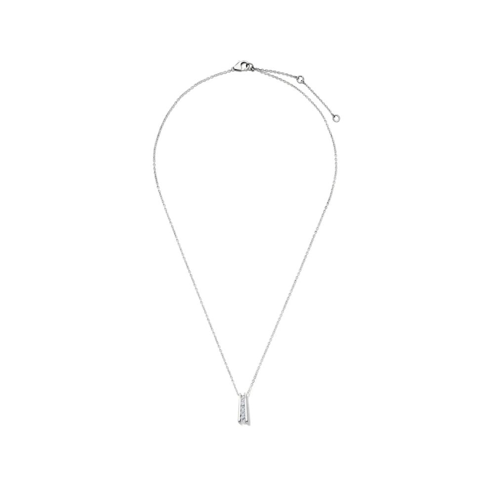 Lab Grown Diamond Five-Stone Ladder Pendant Necklace in Sterling Silver (1/4 ct. tw.) – Image 3 of 4