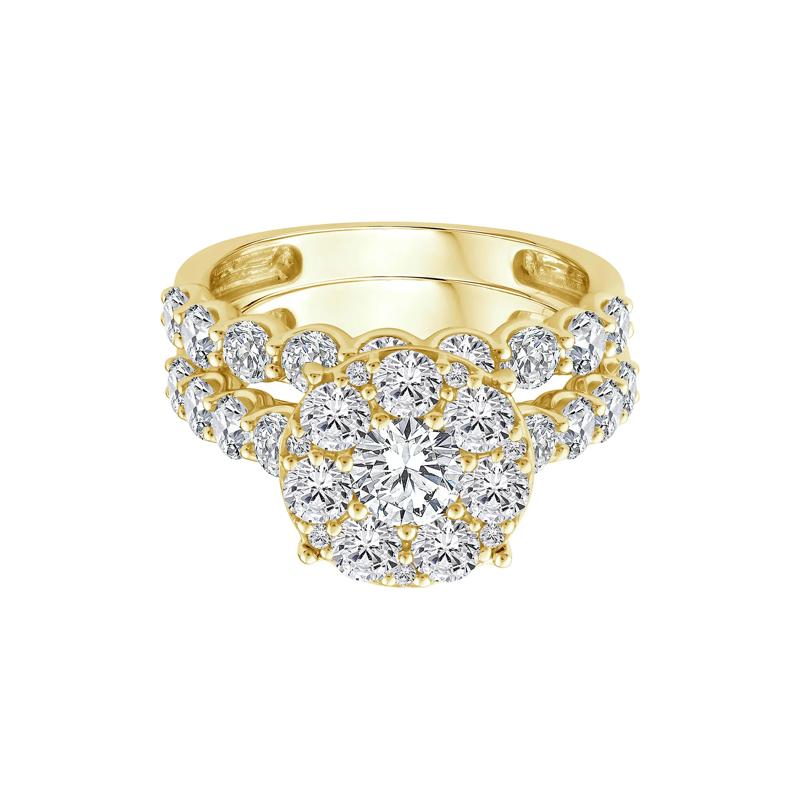 Diamond Composite Engagement Ring Set in 10K Yellow Gold &#40;3 ct. tw.&#41; – Image 1 of 3