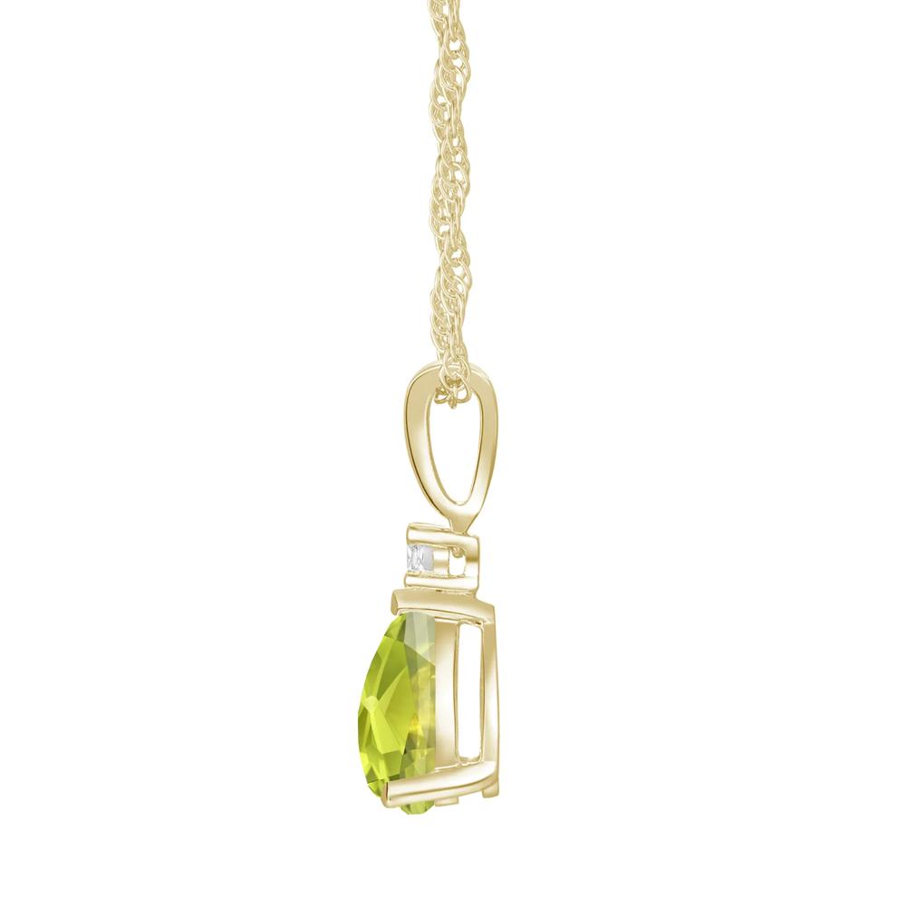 Peridot &amp; Diamond Accent Pendant &amp; Earrings Boxed Set in 10K Yellow Gold – Image 4 of 5