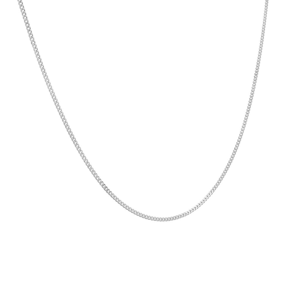 Mini Curb Chain Charm Necklace in Sterling Silver, 22" – Image 2 of 4
